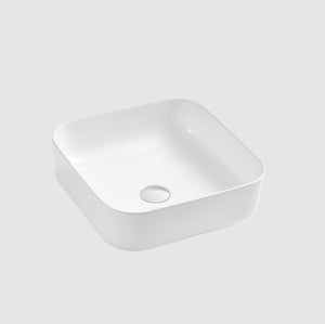 OLIVERI NAPLES SQUARE ABOVE COUNTER TOP BASIN WHITE 400MM