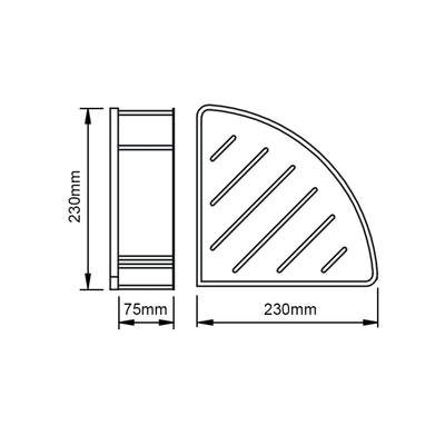 AQUAPERLA IVANO SHOWER SHELF 230MM CHROME