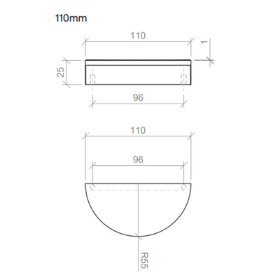 TIMBERLINE ECLIPSE HANDLE 110MM SATIN GOLD