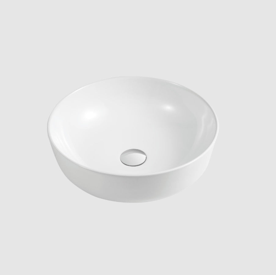 OLIVERI NAPLES CIRCULAR ABOVE COUNTER TOP BASIN WHITE 415MM