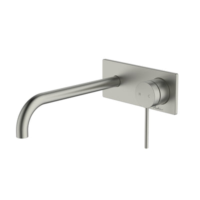 OLIVERI VENICE LEAD FREE CURVED WALL MIXER SET 172MM BRUSHED NICKEL