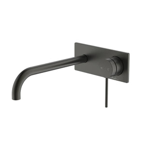 OLIVERI VENICE CURVED WALL MIXER SET 172MM GUN METAL