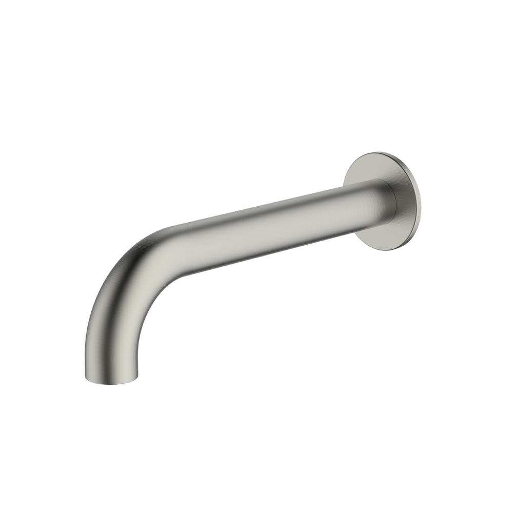 OLIVERI VENICE CURVED WALL SPOUT 207MM BRUSHED NICKEL