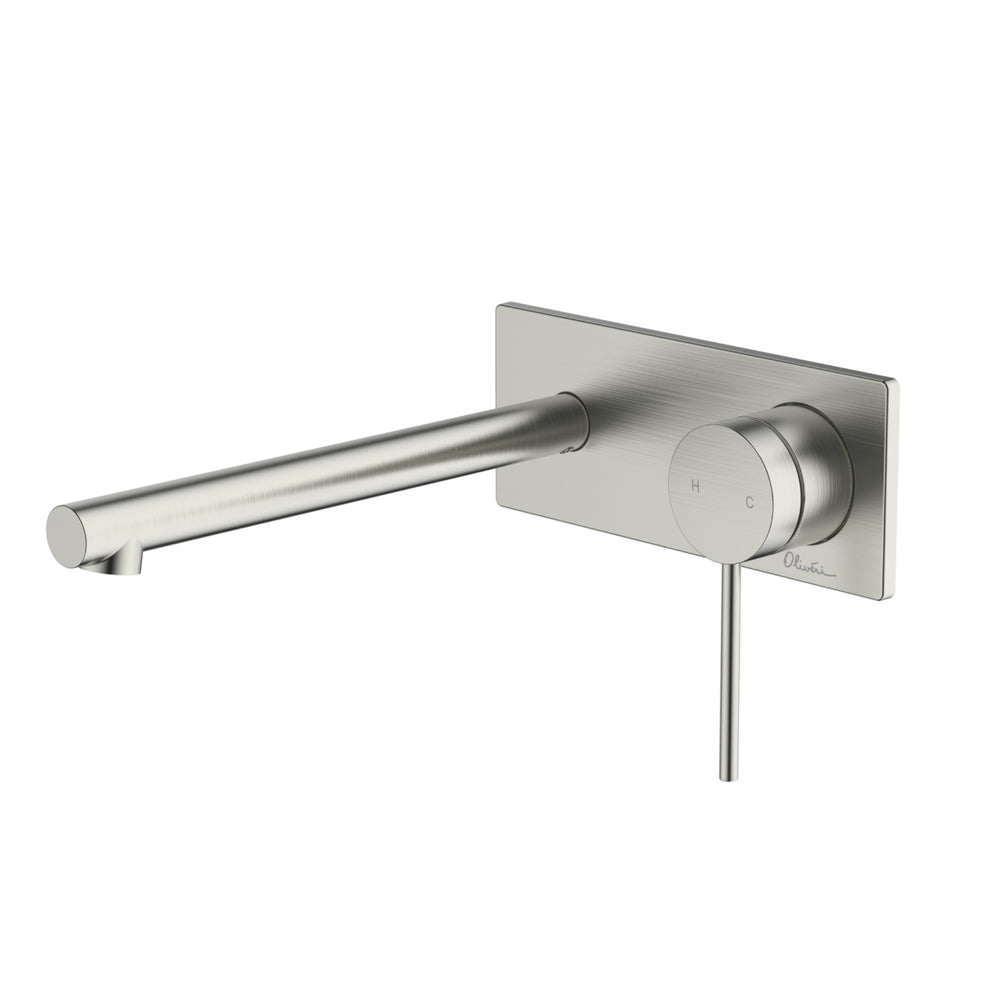 OLIVERI VENICE STRAIGHT WALL MIXER SET 172MM BRUSHED NICKEL