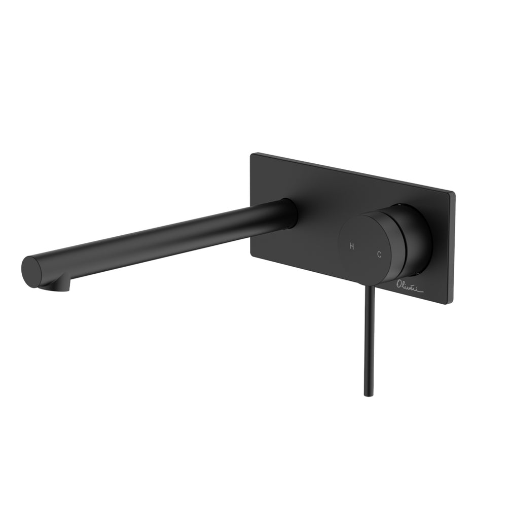 OLIVERI VENICE STRAIGHT WALL MIXER SET 172MM MATTE BLACK