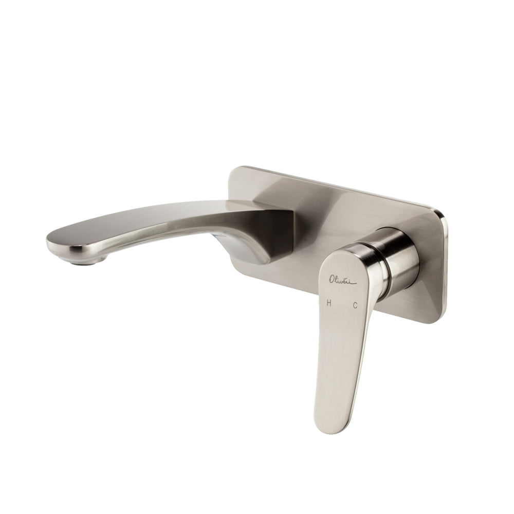 OLIVERI VERONA WALL MIXER SET 180MM BRUSHED NICKEL