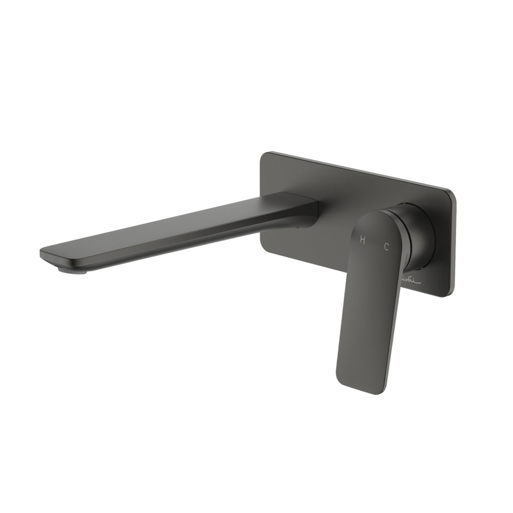 OLIVERI PARIS WALL MIXER SET 175MM GUN METAL