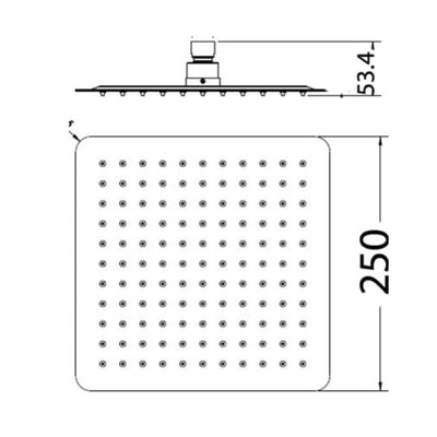 IKON NOVA SHOWER HEAD 250MM CHROME