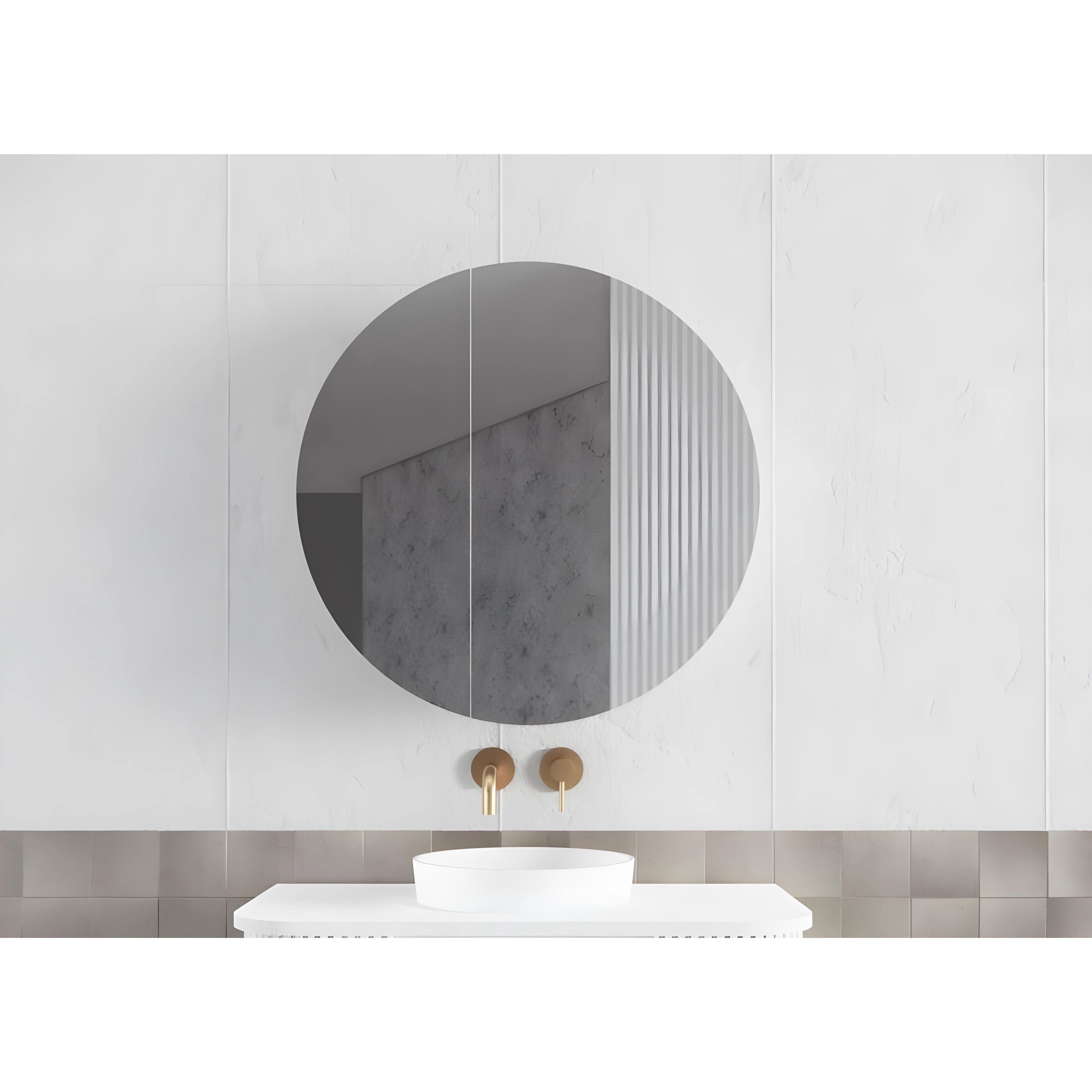 RIVA LONDON MATTE WHITE SHAVING CABINET 800X800MM
