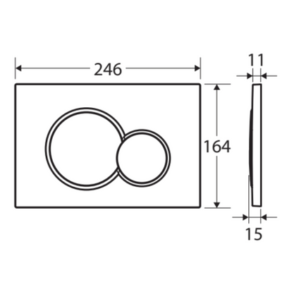FIENZA SIGMA ROUND BUTTON FLUSH PLATE 246MM CHROME