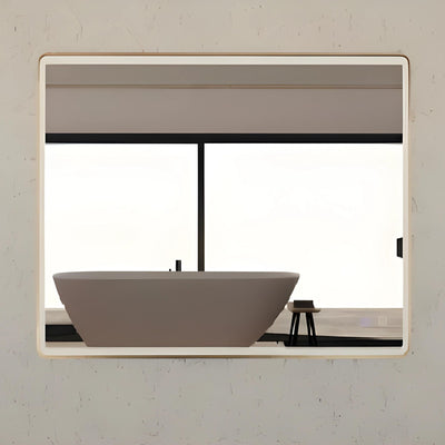 RIVA FRAMED MIRROR RECTANGLE WALL MOUNTED GOLD 750X900MM