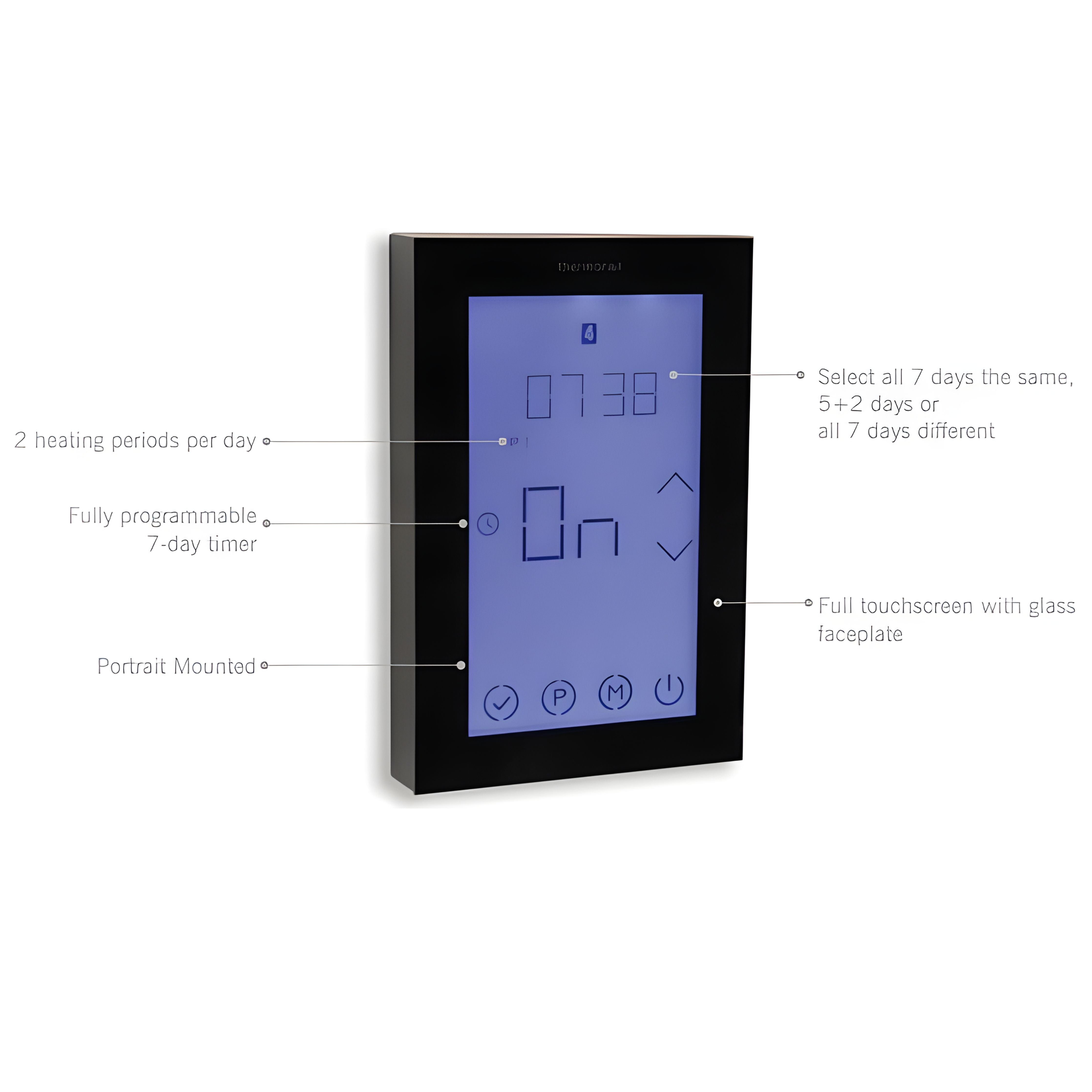 THERMOGROUP TRTS TOUCH SCREEN 7 DAY TIMER 25MM (AVAILABLE IN WHITE AND BLACK)