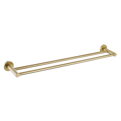 HELLYCAR IDEAL DOUBLE NON-HEATED TOWEL RAIL BRUSHED GOLD 600MM, 750MM AND 900MM