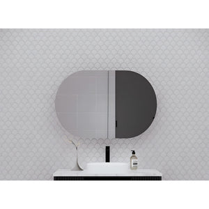 RIVA LONDON MATTE BLACK SHAVING CABINET 870X600MM