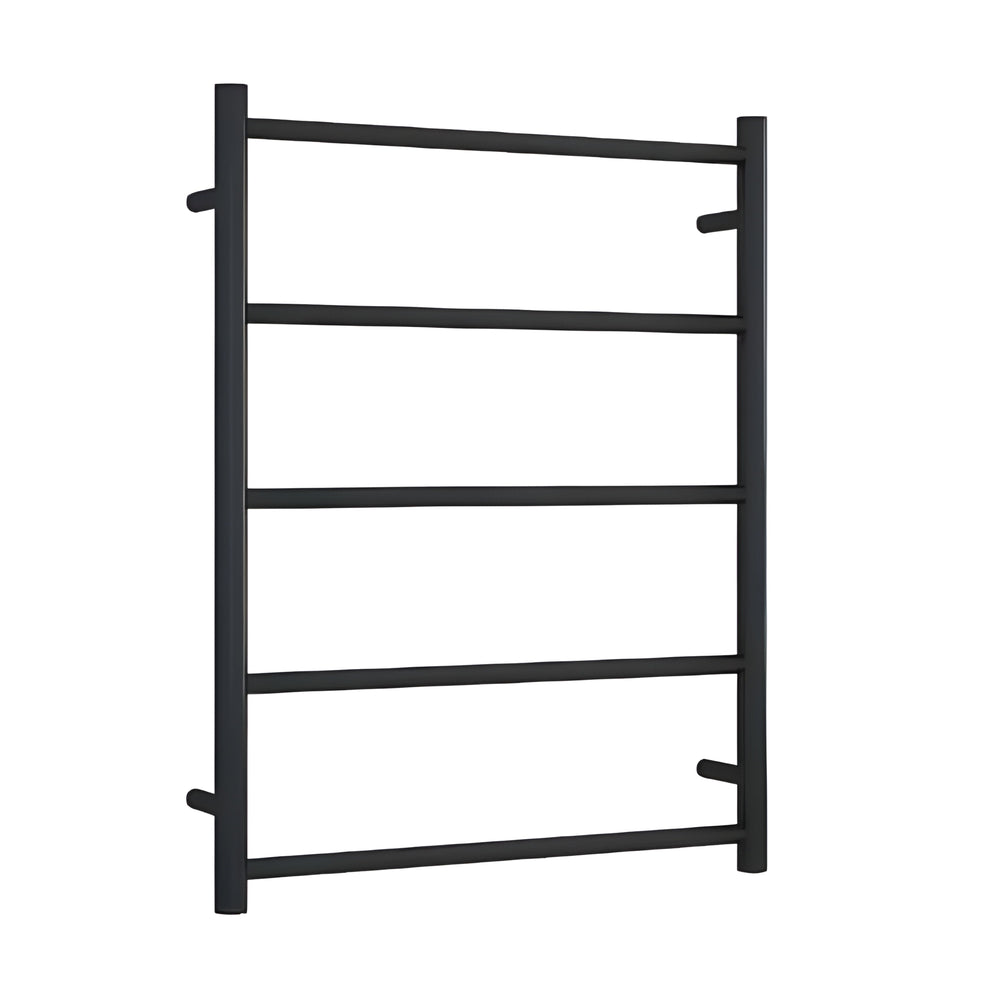 THERMOGROUP STRAIGHT NON-HEATED ROUND LADDER TOWEL RAIL MATTE BLACK 630MM