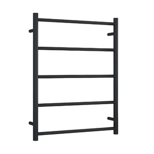 THERMOGROUP STRAIGHT NON-HEATED ROUND LADDER TOWEL RAIL MATTE BLACK 630MM