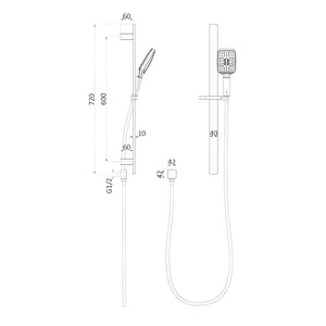 IKON SETO RAIL SHOWER SET MATTE BLACK