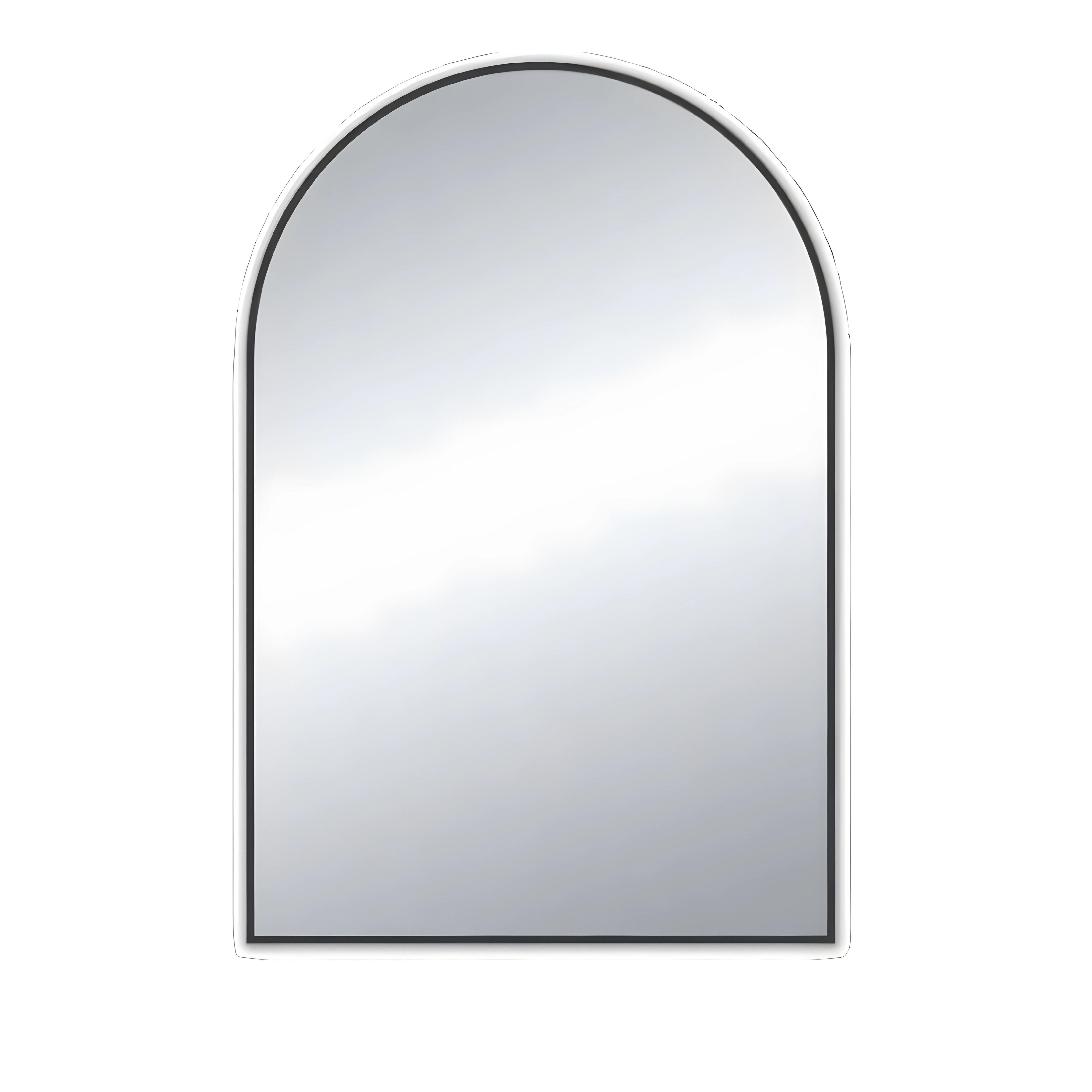 AQUAPERLA UNI ARCH FRAMED MIRROR GUNMETAL GREY 600X900MM