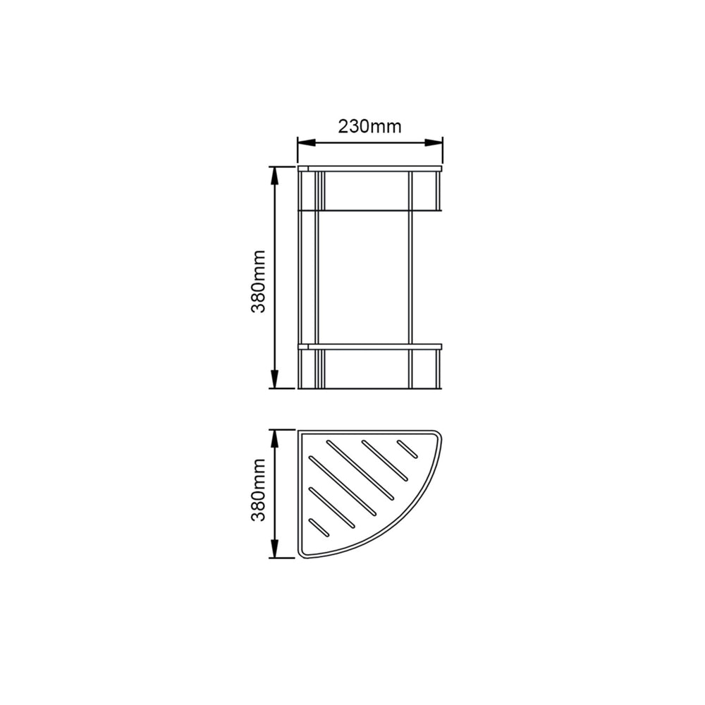 AQUAPERLA IVANO SHOWER SHELF 380MM CHROME