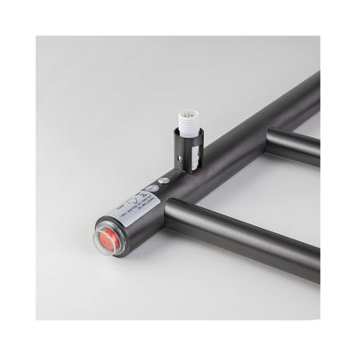 AQUAPERLA 4-BAR ROUND LADDER HEATED TOWEL RAIL BRUSHED GUN METAL 520MM