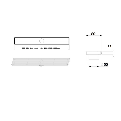 BELLA VISTA PROJECT STP-PATTERN SHOWER GRATE STAINLESS STEEL (AVAILABLE IN MULTIPLE SIZES)