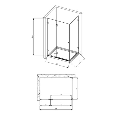 COVEY WALL TO WALL FRAMELESS PIVOTAL HINGE DOOR SHOWER SCREEN LIGHT GOLD