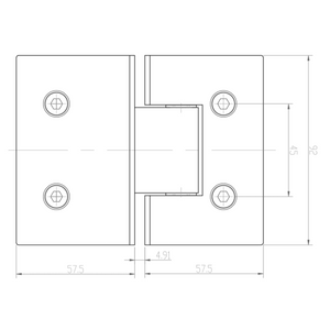BELLA VISTA GLASS-TO-GLASS SHOWER SCREEN HINGE CHROME