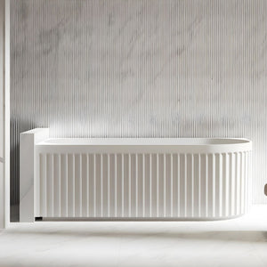 RIVA ROMA FLUTED LEFT CORNER BATHTUB GLOSS WHITE (AVAILABLE IN 1500MM AND 1700MM)