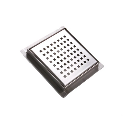 BELLA VISTA ZENON SQUARE PATTERN MINI SHOWER GRATE 170MM STAINLESS STEEL