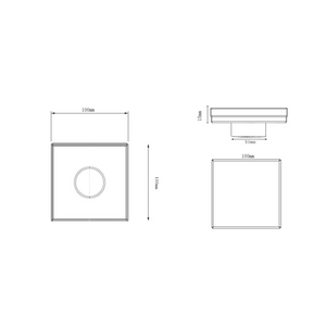 BELLA VISTA BUILDERS SQUARE PATTERN MINI SHOWER GRATE 100MM STAINLESS STEEL