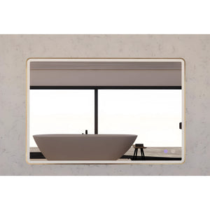 RIVA S4 FRAMED RECTANGLE LED MIRROR 3 COLOUR LIGHTS GOLD 800X1200MM