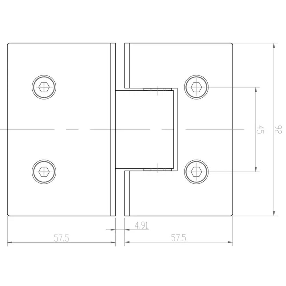 BELLA VISTA GLASS-TO-GLASS SHOWER SCREEN HINGE SHINY GOLD