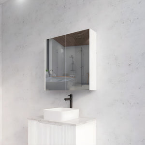 RIVA GENEVA MATTE WHITE FLUTED MIRROR CABINET 750X720MM