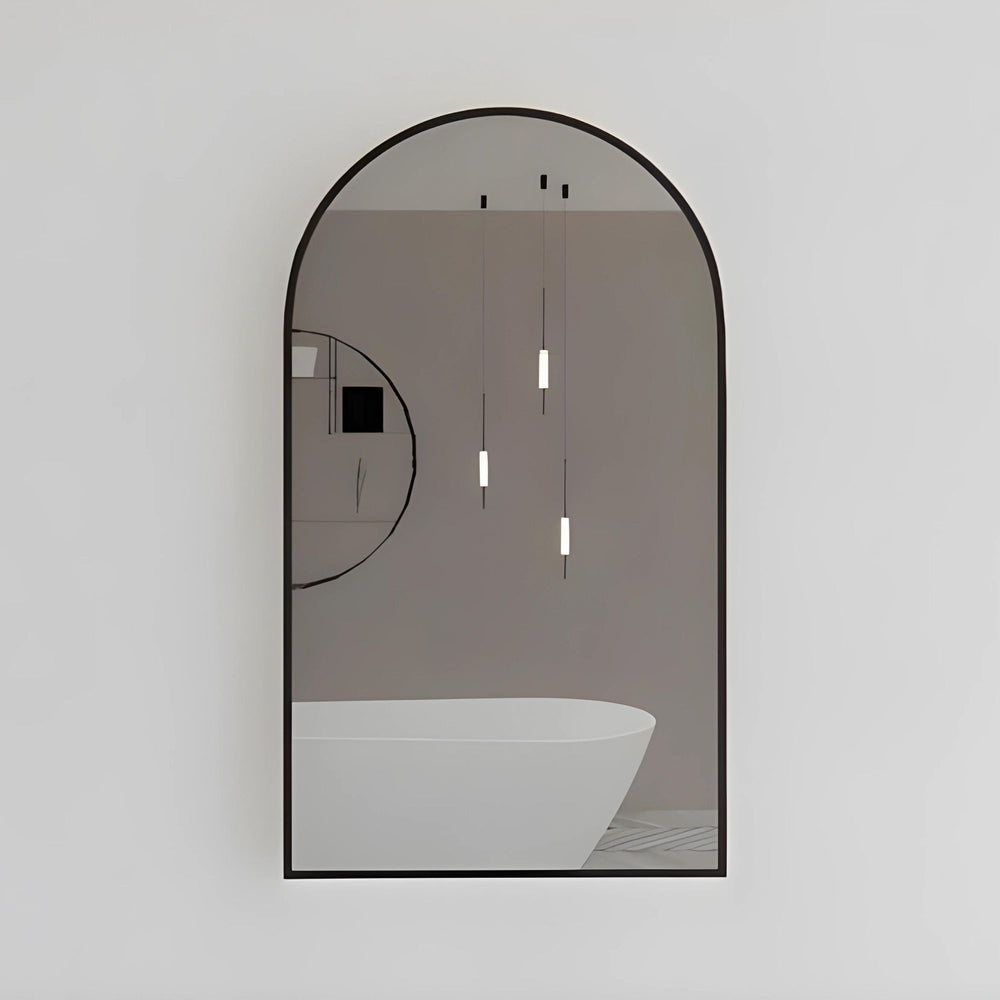 RIVA FRAMED ARCH MIRROR WALL MOUNTED BLACK 450X800MM