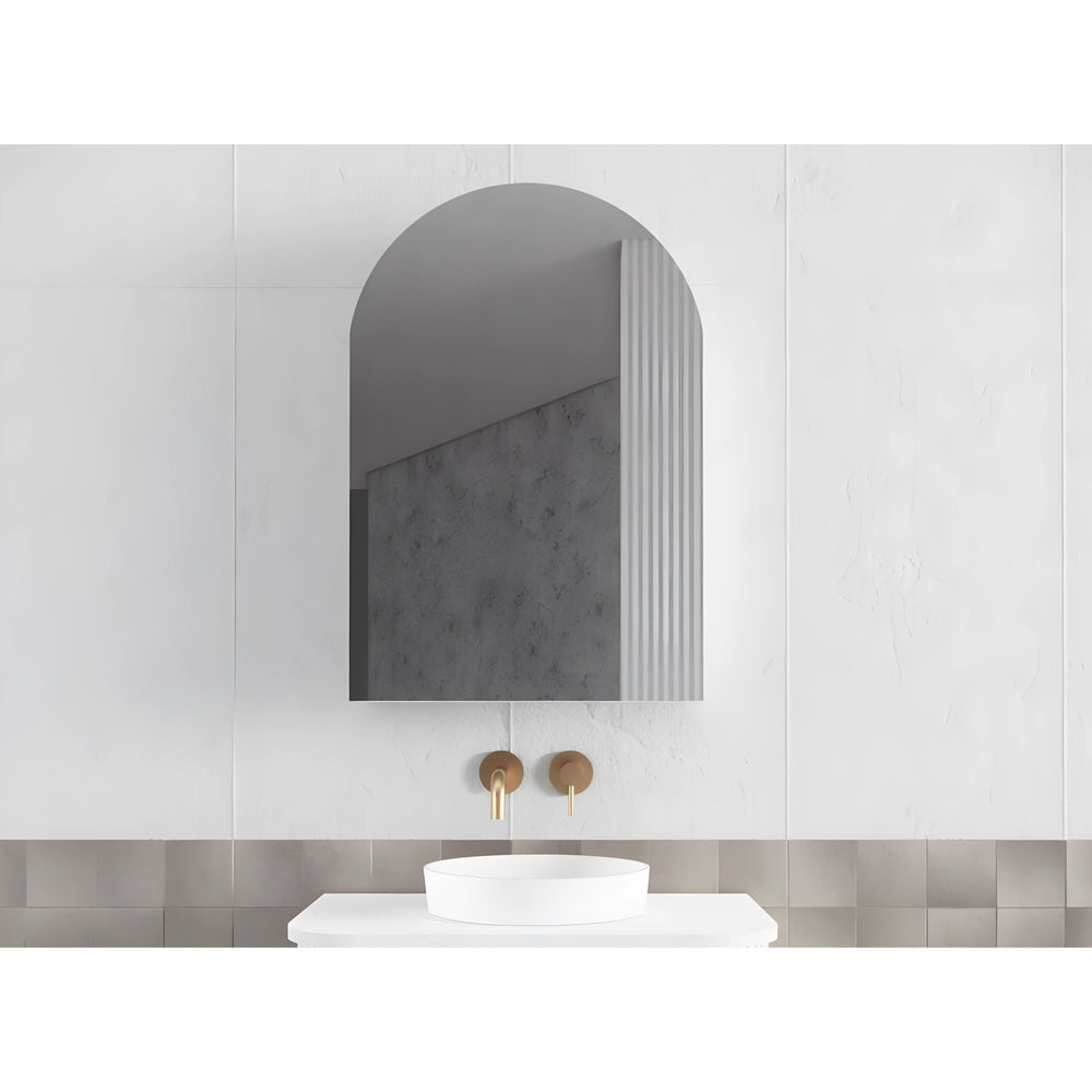 RIVA LONDON MATTE WHITE SHAVING CABINET 600X870MM