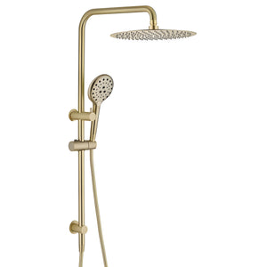 HELLYCAR IDEAL SHOWER SYSTEM WITH RAIL BRUSHED GOLD