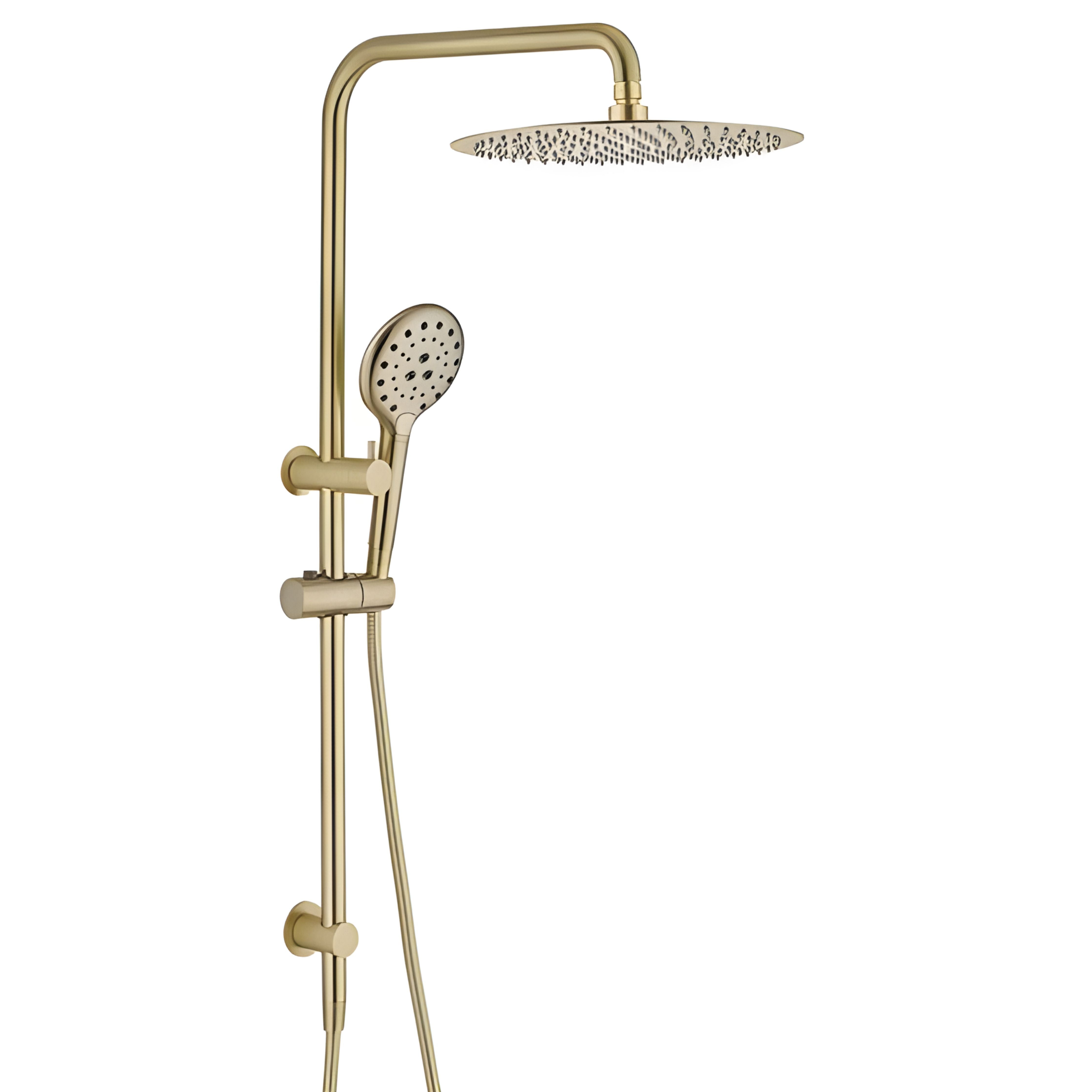 HELLYCAR IDEAL SHOWER SYSTEM WITH RAIL BRUSHED GOLD