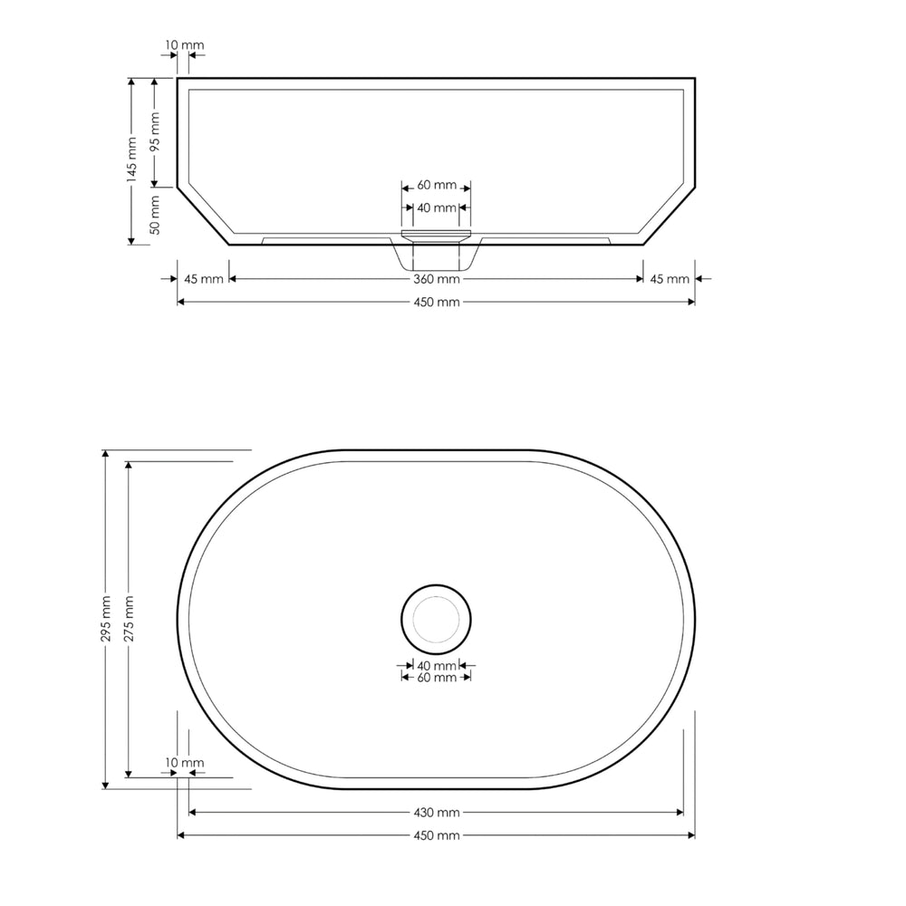 MADU EDEN ABOVE COUNTER BASIN TERRAZO STONE GREY 450MM