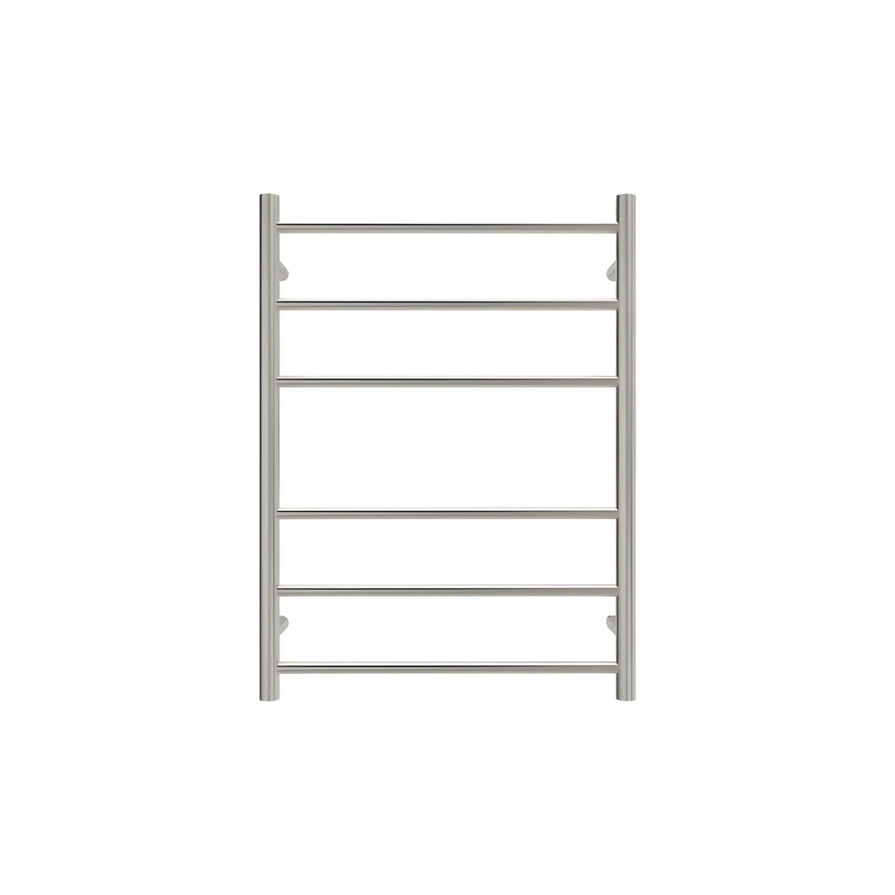 LINSOL AVID 6 BAR HEATED TOWEL RAIL BRUSHED NICKEL 800MM