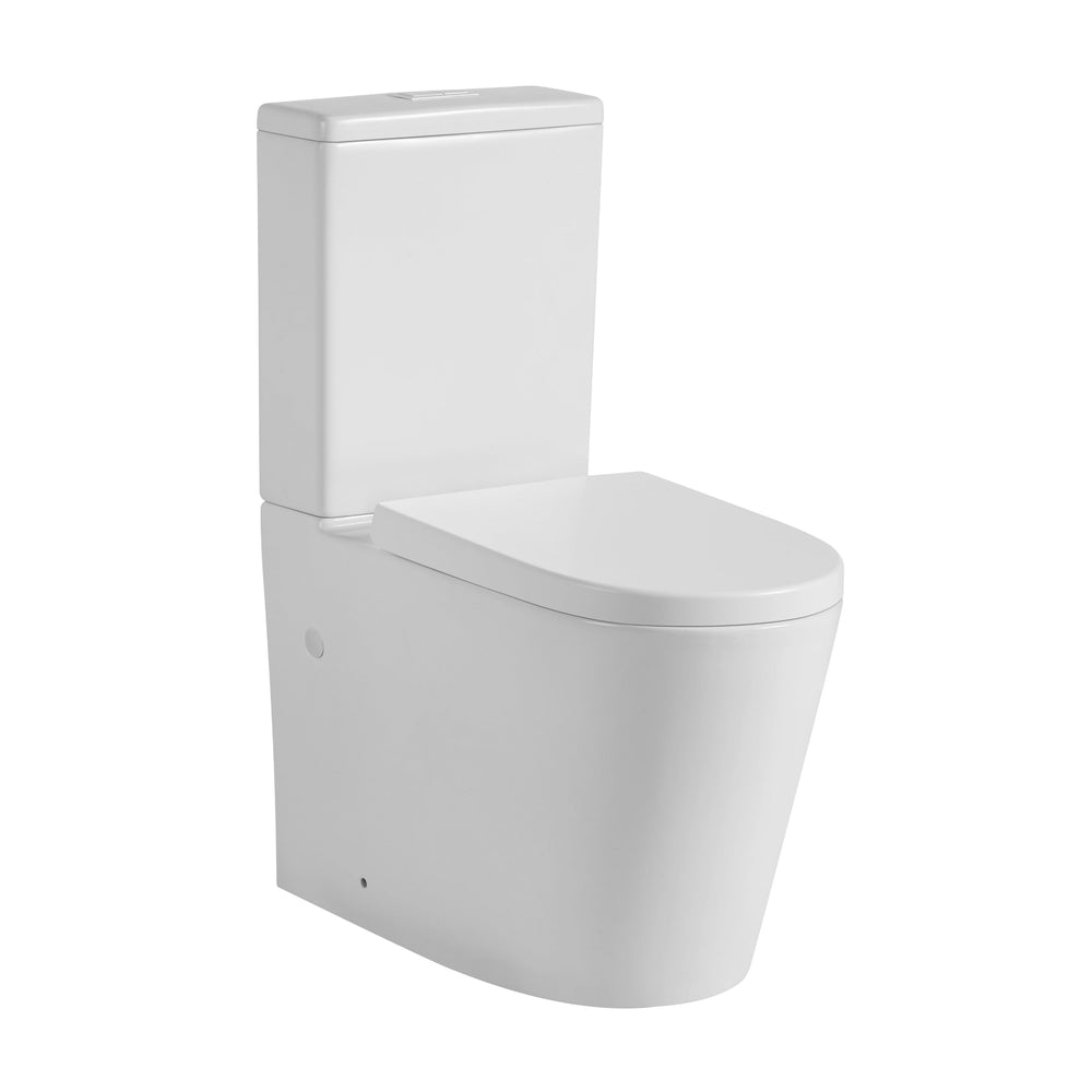 VITO ROLAND RIMLESS BACK-TO-WALL TOILET SUITE GLOSS WHITE