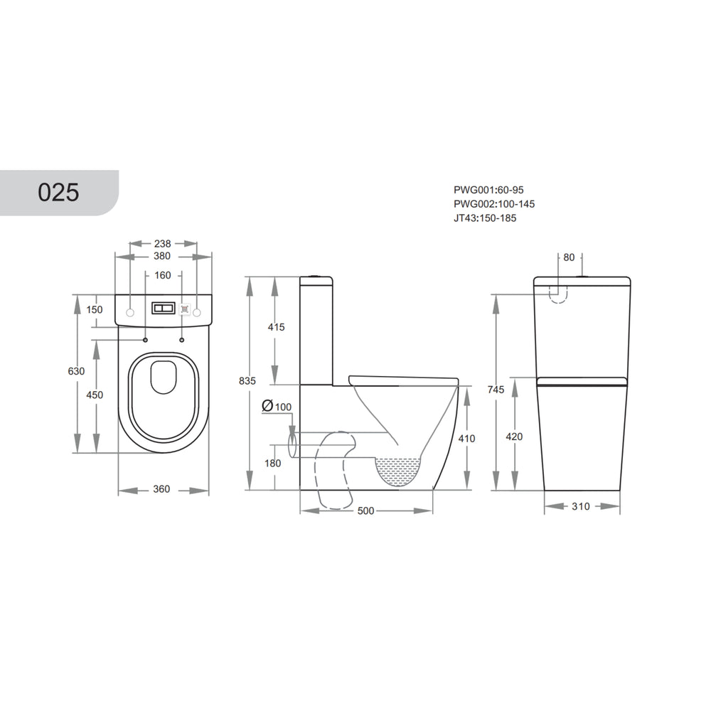 VITO TAHLIA TORNADO BACK TO WALL TOILET SUITE GLOSS WHITE