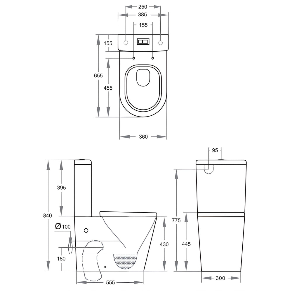 VITO ALORA RIMLESS BACK TO WALL TOILET SUITE GLOSS WHITE
