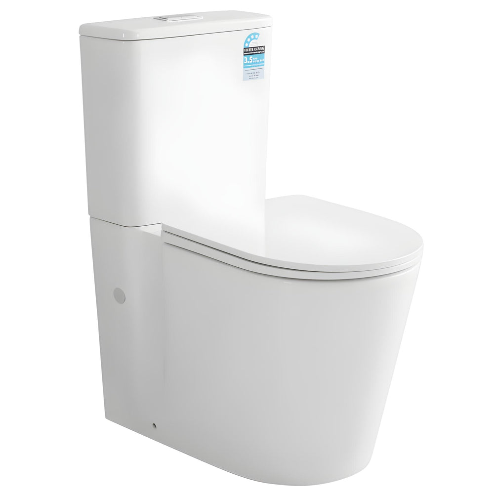 VITO ALORA RIMLESS BACK TO WALL TOILET SUITE GLOSS WHITE