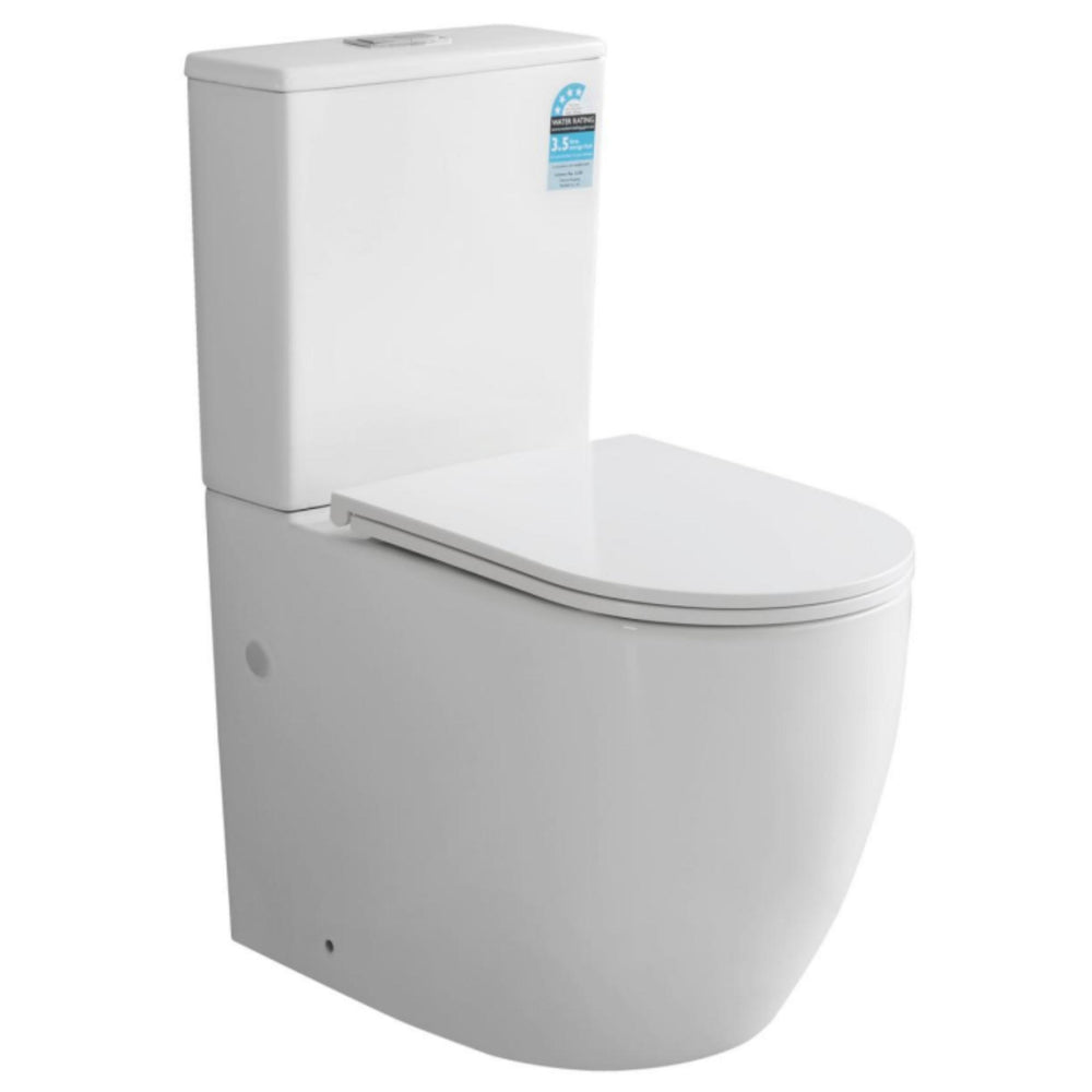 VITO DUNE RIMLESS BACK TO WALL TOILET SUITE GLOSS WHITE