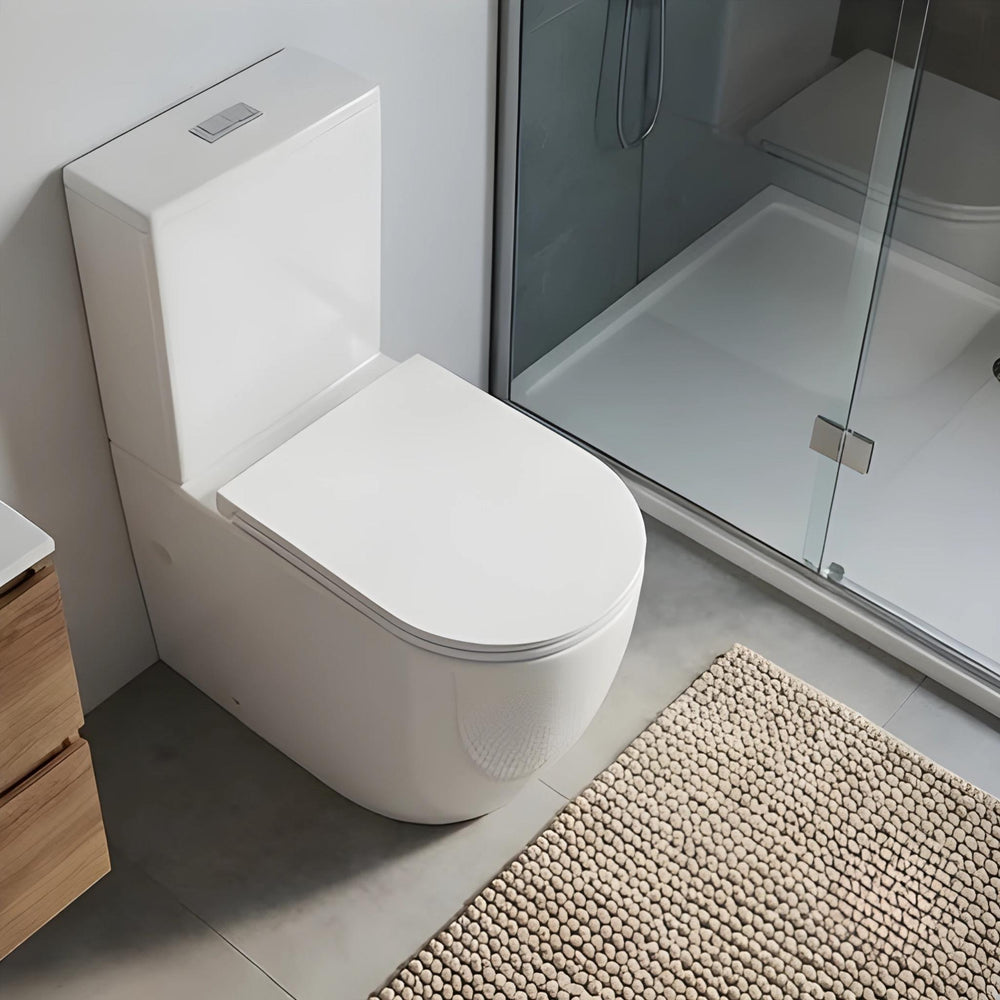 VITO DUNE RIMLESS BACK TO WALL TOILET SUITE GLOSS WHITE