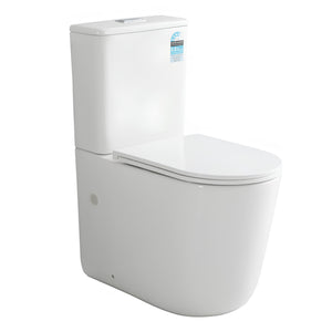 VITO MIRA RIMLESS BACK TO WALL TOILET SUITE GLOSS WHITE