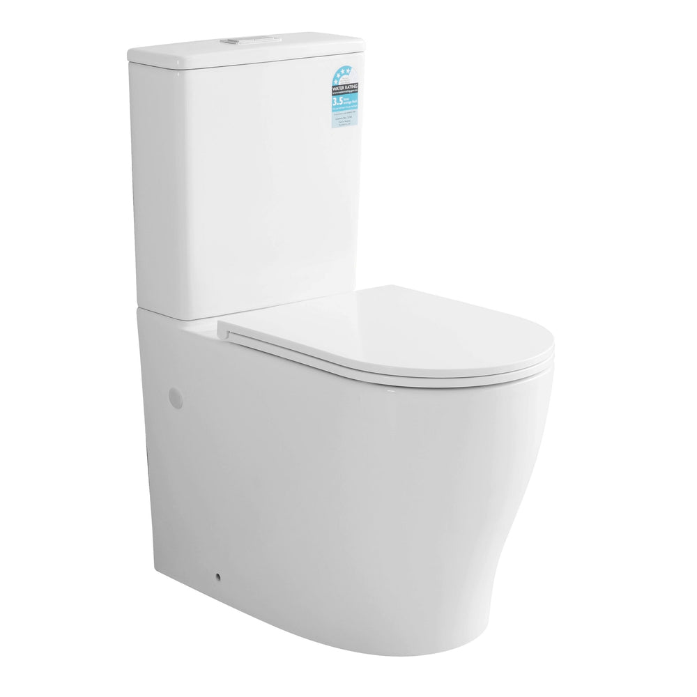 VITO LUMIA RIMLESS BACK TO WALL TOILET SUITE GLOSS WHITE