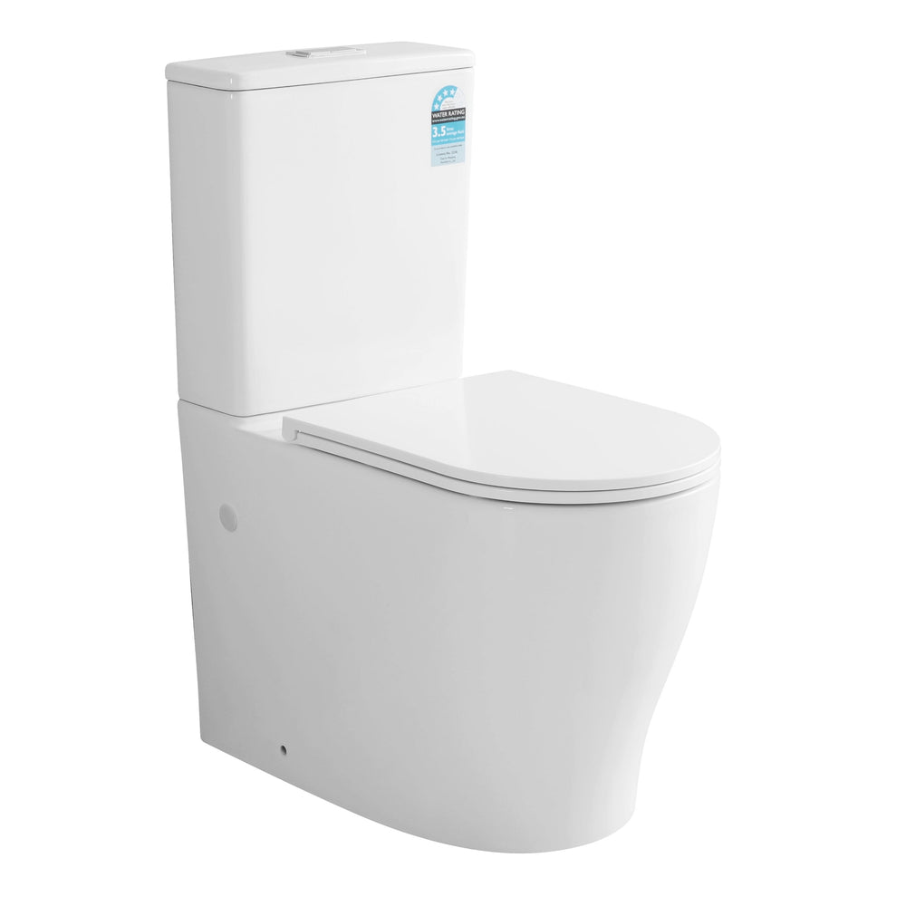 VITO SYLEA RIMLESS BACK TO WALL TOILET SUITE GLOSS WHITE
