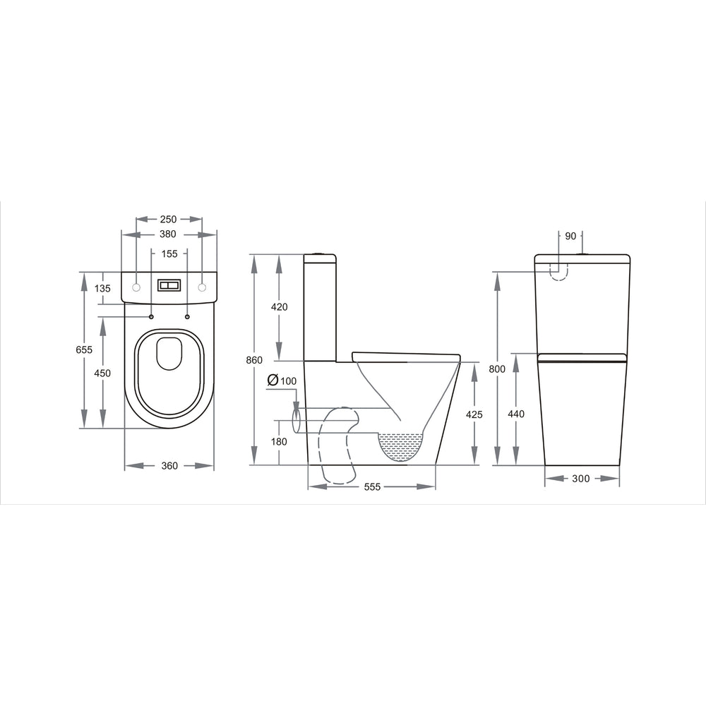 VITO SYLEA RIMLESS BACK TO WALL TOILET SUITE GLOSS WHITE