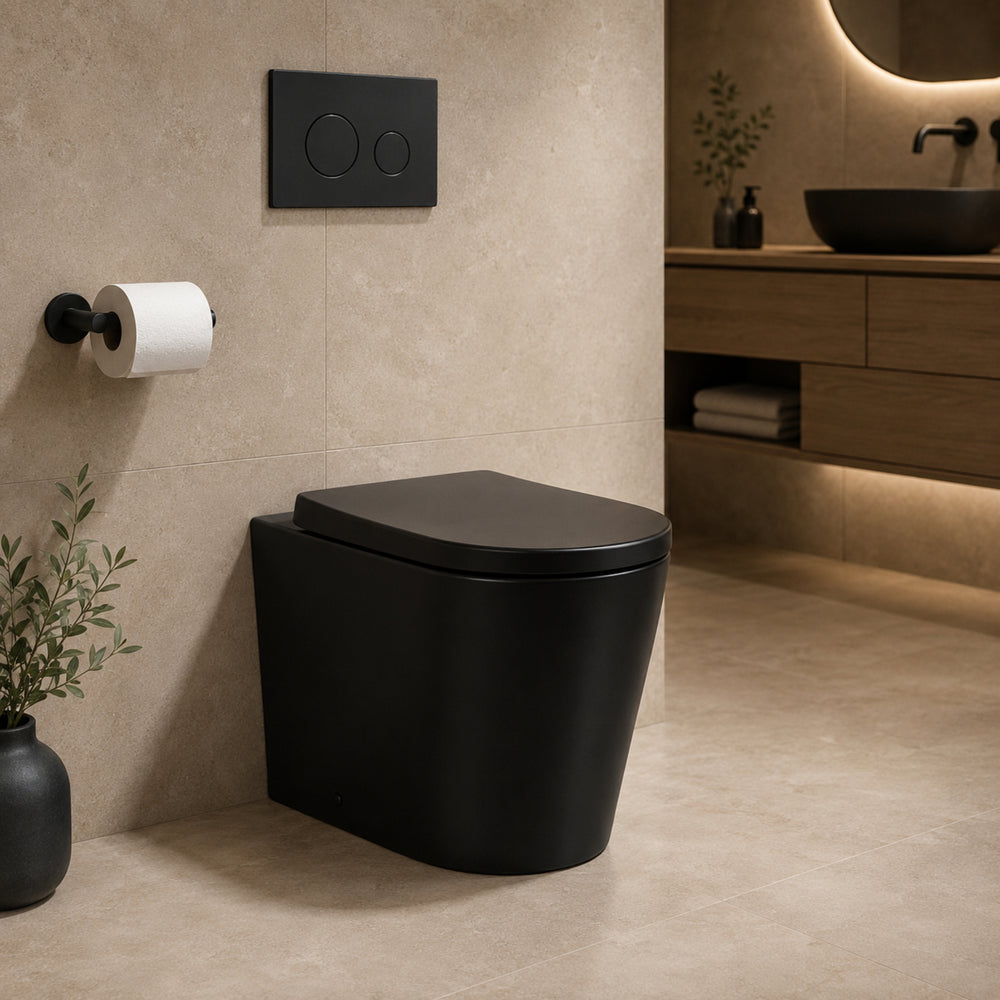 VITO JILL RIMLESS WALL FACED TOILET PAN MATTE BLACK